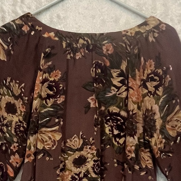 World Market Autumn Muted Colors Floral Blouse Sz M - Picture 11 of 15